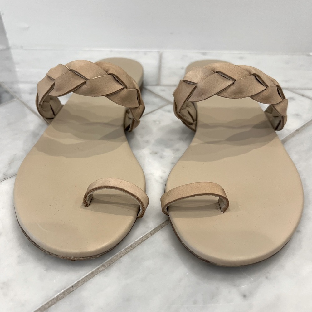 Jenni Kayne leather braided strap sandal sz 36 in natural